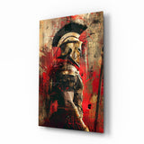 Gladiateur aux éclaboussures cramoisies tableau en verre - 72x46 cm