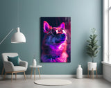 Dog with Glasses Glass Wall Art || Designer Collection.