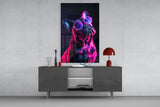 Dog with Glasses Glass Wall Art || Designer Collection.