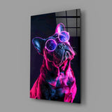 Dog with Glasses Glass Wall Art || Designer Collection.
