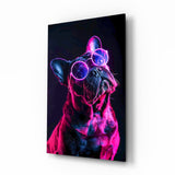 Dog with Glasses Glass Wall Art || Designer Collection.