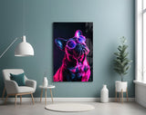 Dog with Glasses Glass Wall Art || Designer Collection.