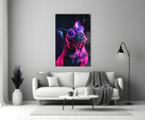 Dog with Glasses Glass Wall Art || Designer Collection.