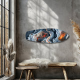 Lava Geode Abstract Glass Wall Art.
