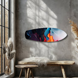 Midnight Bloom Abstract Paint Glass Wall Art.