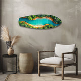 Aerial River Forest Landscape Glass Wall Art - 90x30 cm
