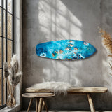 Aerial Reef Turquoise Ocean Glass Wall Art.