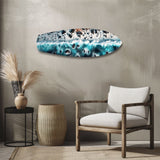 Crashing Wave Aerial Ocean Glass Wall Art - 90x30 cm