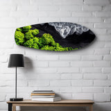 Black Sand Beach Aerial Forest Glass Wall Art.