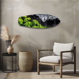 Black Sand Beach Aerial Forest Glass Wall Art.