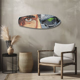 Human and Machine Cyberpunk Eye Glass Wall Art - 90x30 cm
