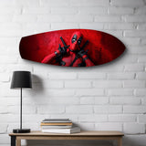 Red Masked Mercenary Comic Hero Glass Wall Art.