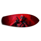 Red Masked Mercenary Comic Hero Glass Wall Art.