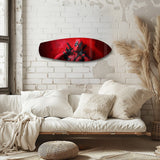 Red Masked Mercenary Comic Hero Glass Wall Art.