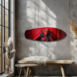 Red Masked Mercenary Comic Hero Glass Wall Art.