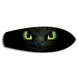 Black Dragon Green Eyes Glass Wall Art.