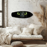 Black Dragon Green Eyes Glass Wall Art.