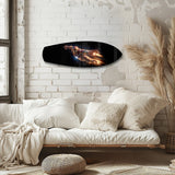 Flying Armored Superhero Glass Wall Art.