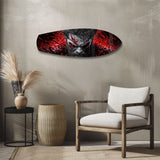 Brutal Warrior Bloody Portrait Glass Wall Art.