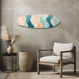 Quadro in vetro onde boho pastello astratte - 90x30 cm