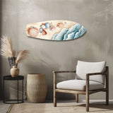 Cuadro de cristal conchas en orilla arenosa - 90x30 cm