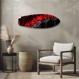 Rot-schwarzes Street-Graffiti Glasbild - 90x30 cm