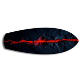 Glowing Lava Crack on Black Stone Glass Wall Art.