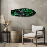 Fumée verte abstraite en verre - 90x30 cm