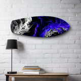 Purple Ink Flow Abstract Glass Wall Art.