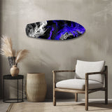 Lila Tintenfluss abstrakt Glasbild - 90x30 cm
