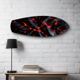 Molten Lava Cracked Stone Glass Wall Art.