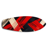 Red Black Geometric Brushstroke Glass Wall Art