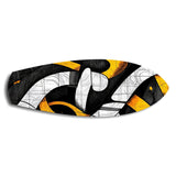 Yellow Black Abstract Graffiti Glass Wall Art.