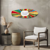 Positive Energy Colorful Sunburst Glass Wall Art.