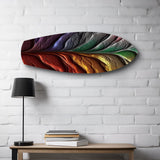 Rainbow Textured Leaf Abstract Glass Wall Art.