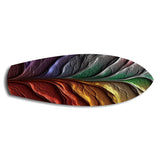 Rainbow Textured Leaf Abstract Glass Wall Art.