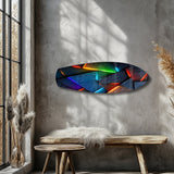 Neon Geometric Stone Abstract Glass Wall Art.
