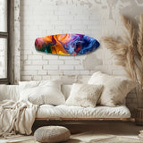 Multicolor Smoke Swirl Abstract Glass Wall Art.
