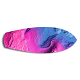 Pink Blue Topographic Wave Abstract Glass Wall Art