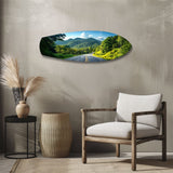 Forest Mountain Road Landscape Glass Wall Art - 90x30 cm