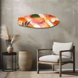 Boho-Glasbild mit geometrischem Botanik-Motiv - 90x30 cm