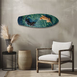 Quadro in vetro tigre e pantera con acqua ornamentale - 90x30 cm
