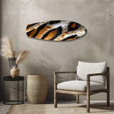 Tiger Fur Texture Glass Wall Art.