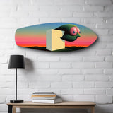 Surreal Bird Cube Sunset Glass Wall Art.
