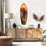 Glowing Volcano Eruption Tempered Glass Wall Art.