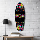 Neon Cartoon Mouse Pop Art Tempered Glass Wall Art.