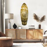 Gold Sequin Burst Luxe Tempered Glass Wall Art.