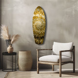 Gold Sequin Burst Luxe Tempered Glass Wall Art.