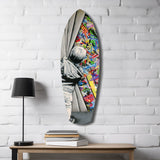 Street Art Curtain Reveal Pop Art Glass Wall Art.