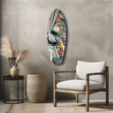 Street Art Curtain Reveal Pop Art Glass Wall Art.